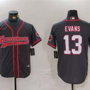 Tampa Bay Buccaneers #13 Mike Evans Gray Cool Base Stitched Baseball Jersey