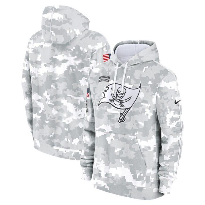 Tampa Bay Buccaneers 2024 Salute to Service Club Fleece Pullover Hoodie - Arctic Camo