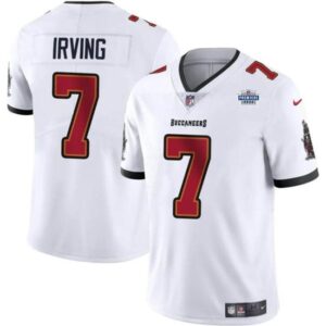 Tampa Bay Buccaneers #7 Bucky Irving White With Draft Patch Vapor Limited Football Stitched Jersey