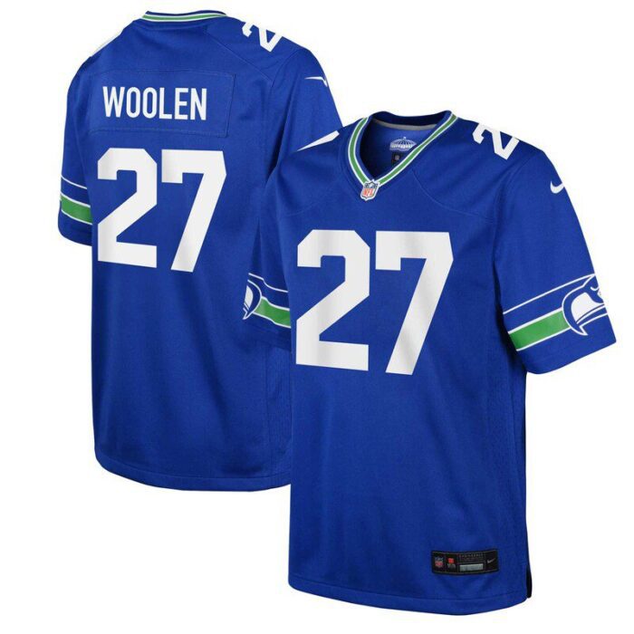 Tariq Woolen Seattle Seahawks Youth Alternate Player Game Jersey - Royal