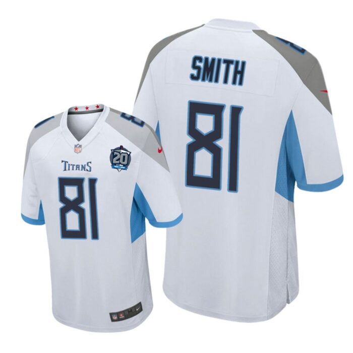 Tennessee Titans #81 White Men Jonnu Smith 20th Anniversary Game Jersey