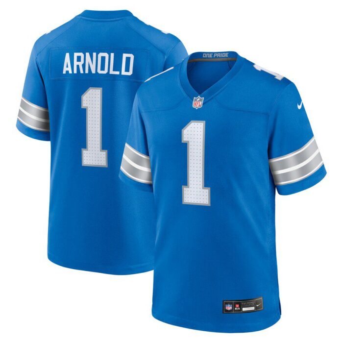 Terrion Arnold Detroit Lions 2024 NFL Draft First Round Pick Player Game Jersey - Blue