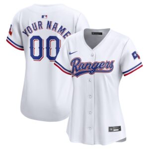 Texas Rangers Women Home Limited Custom Jersey - White