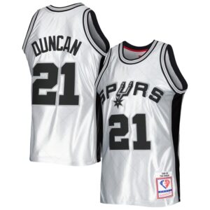 Tim Duncan San Antonio Spurs 1998/99 Hardwood Classics 75th Anniversary Swingman Jersey - Platinum