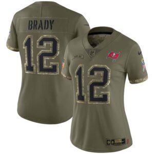 Tom Brady Tampa Bay Buccaneers Women 2022 Salute To Service Limited Jersey - Olive