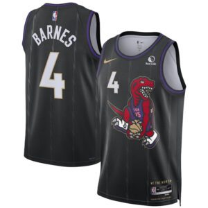 Toronto Raptors #4 Scottie Barnes Black 2024/25 City Edition Stitched Basketball Jersey