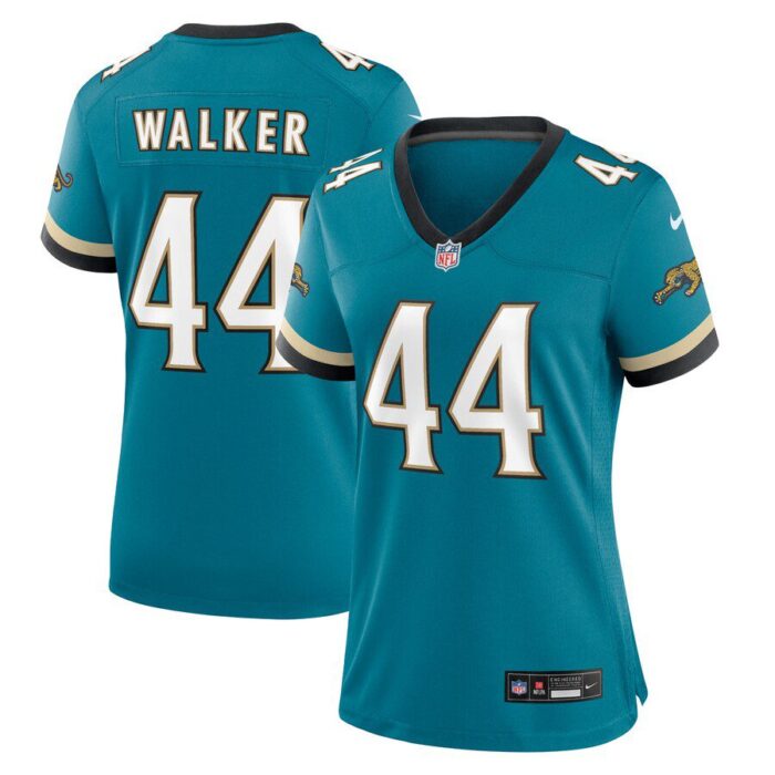 Travon Walker Jacksonville Jaguars Women's Prowler Throwback Game Jersey - Teal