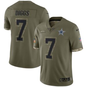 Trevon Diggs Dallas Cowboys 2022 Salute To Service Limited Jersey - Olive