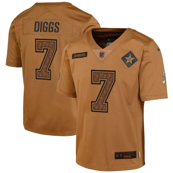 Trevon Diggs Dallas Cowboys Youth 2023 Salute To Service Limited Jersey - Brown