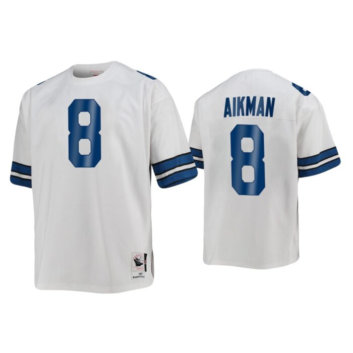 Troy Aikman Dallas Cowboys White 1977 Throwback Jersey