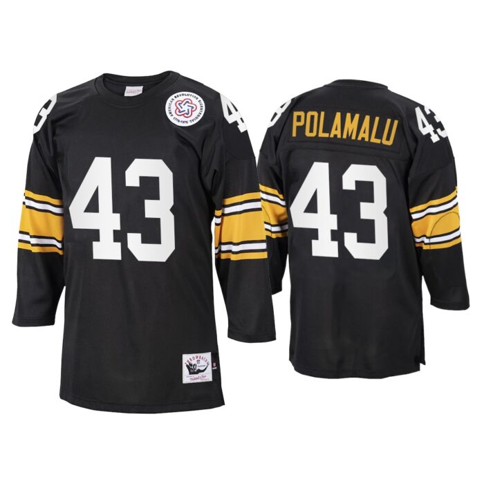 Troy Polamalu Pittsburgh Steelers Black 1975 Throwback Jersey