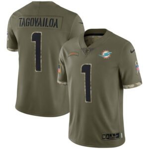 Tua Tagovailoa Miami Dolphins 2022 Salute To Service Limited Jersey - Olive