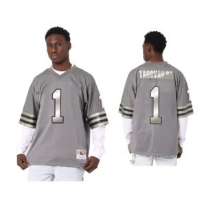 Tua Tagovailoa Miami Dolphins Charcoal Throwback Metal Works Jersey