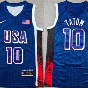 USA Basketball #10 Jayson Tatum Navy 2024 Olympics Stitched Jersey