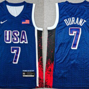 USA Basketball #7 Kevin Durant Navy 2024 Olympics Stitched Jersey