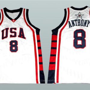 USA Basketball #8 Carmelo Anthony White Stitched Basketball Jersey