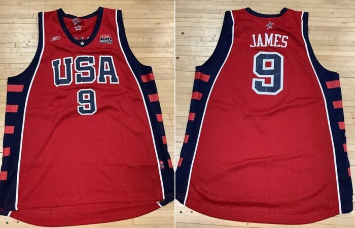 USA Basketball #9 Lebron James Red Stitched Basketball Jersey