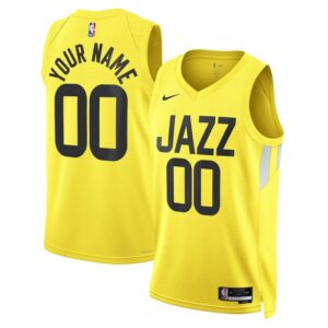 Utah Jazz Unisex Swingman Custom Jersey Gold - Icon Edition