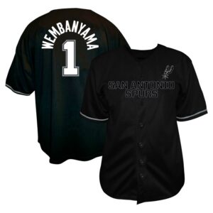 Victor Wembanyama San Antonio Spurs Profile Big & Tall Name & Number Button-Up Jersey - Black