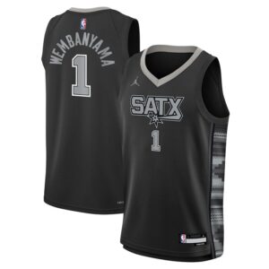 Victor Wembanyama San Antonio Spurs Youth Swingman Jersey - Statement Edition - Black