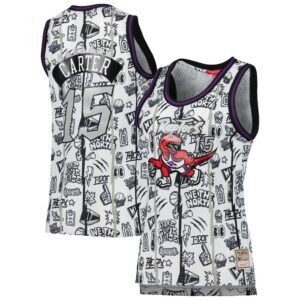 Vince Carter Toronto Raptors Women's 1998 Doodle Swingman Jersey - White