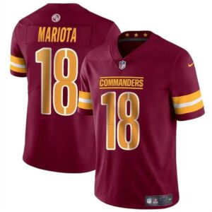 Washington Commanders #18 Marcus Mariota Burgundy 2024 Vapor Limited Football Stitched Jersey