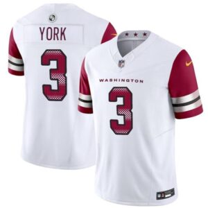 Washington Commanders #3 Cade York White 2024 F.U.S.E Vapor Limited Football Stitched Jersey