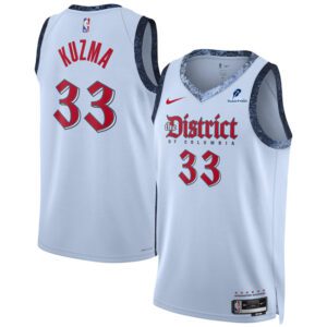 Washington Wizards #33 Kyle Kuzma Powder Blue 2024/25 City Edition Stitched Basketball Jersey