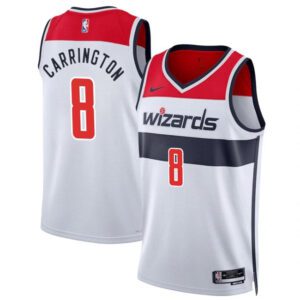 Washington Wizards #8 Carlton Carrington White Association Edition Stitched Basketball Jersey