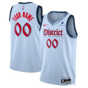 Washington Wizards Active Player Custom Powder Blue 2024/25 City Edition Stitched Basketball Jersey