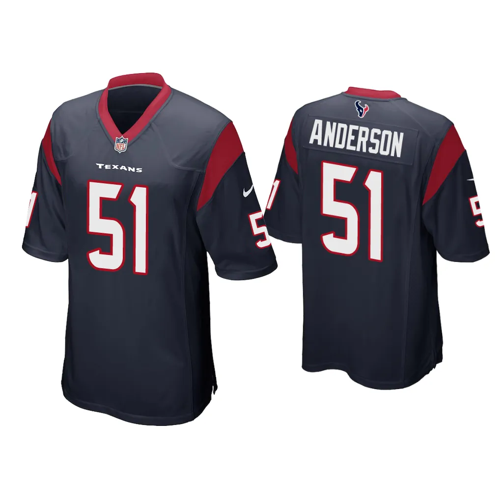 Will Anderson Houston Texans Navy 2023 NFL Draft Game Jersey