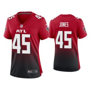 Women 2020 Deion Jones Atlanta Falcons Red 2nd Alternate Game Jersey