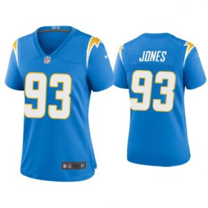 Women 2020 Justin Jones Los Angeles Chargers Powder Blue Game Jersey