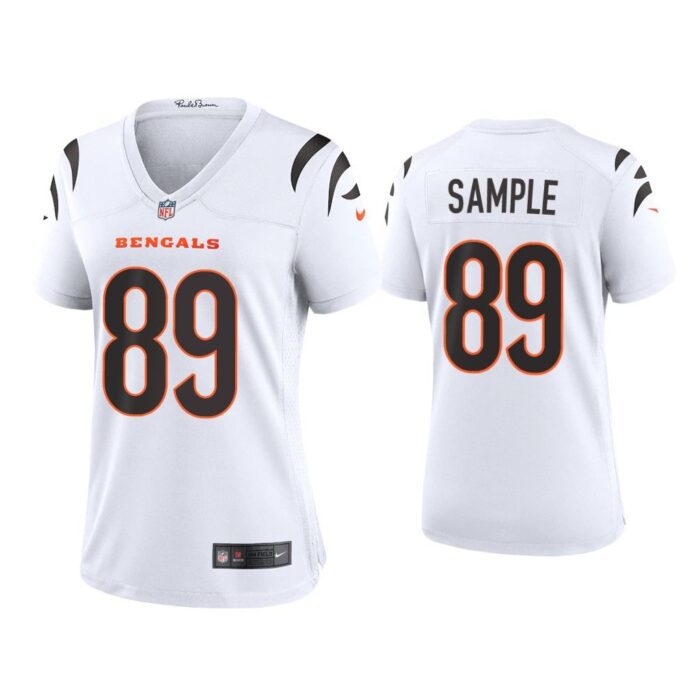 Women 2021 Drew Sample Cincinnati Bengals White Game Jersey