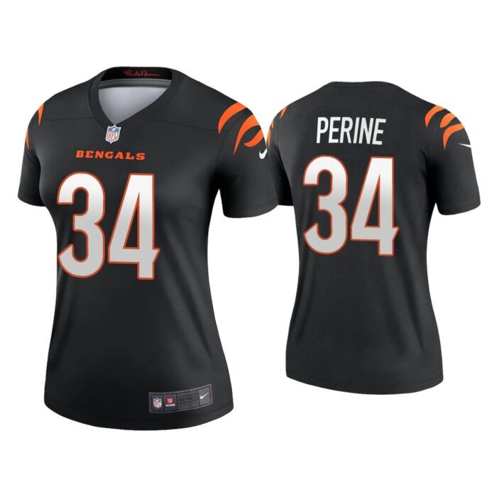 Women 2021 Samaje Perine Cincinnati Bengals Black Legend Jersey