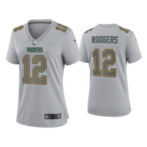 Women Aaron Rodgers Green Bay Packers Gray Atmosphere Fashion Game Jersey