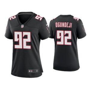 Women Adetokunbo Ogundeji Atlanta Falcons Black Throwback Game Jersey