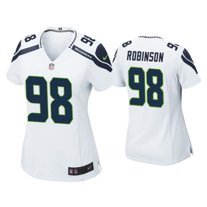 Women Alton Robinson Seattle Seahawks White Game Jersey