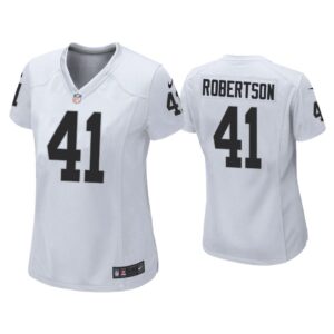 Women Amik Robertson Las Vegas Raiders White Game Jersey