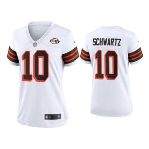 Women Anthony Schwartz Cleveland Browns White 1946 Collection Alternate Game Jersey