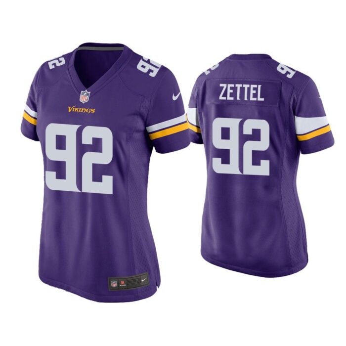 Women Anthony Zettel Minnesota Vikings Purple Game Jersey