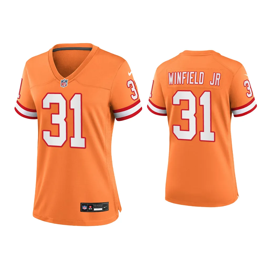 Women Antoine Winfield Jr. Tampa Bay Buccaneers Orange Throwback Game Jersey