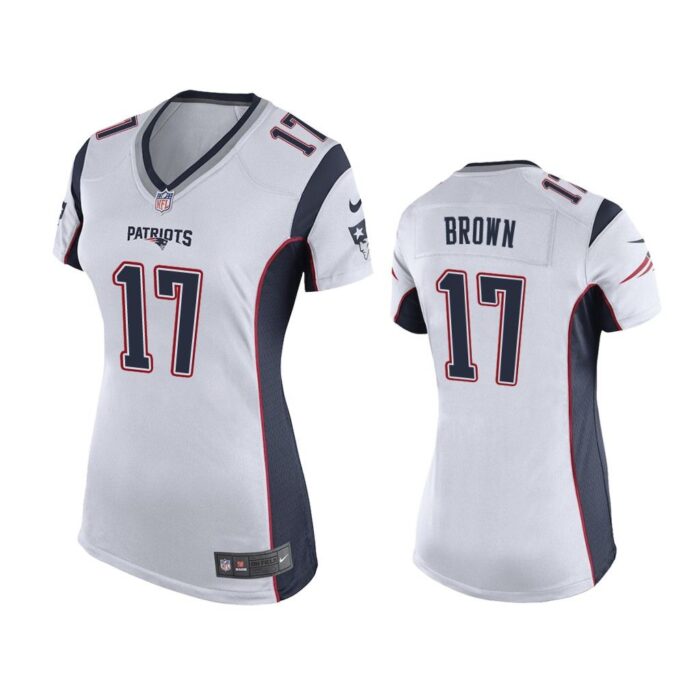 Women Antonio Brown New England Patriots White Game Jersey