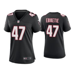 Women Arnold Ebiketie Atlanta Falcons Black Throwback Game Jersey