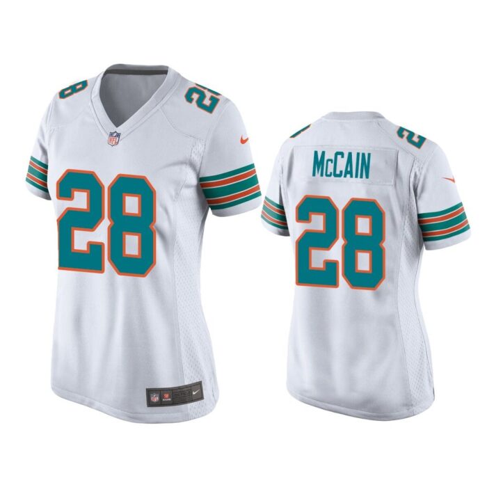 Women Bobby McCain Miami Dolphins White Throwback Jersey