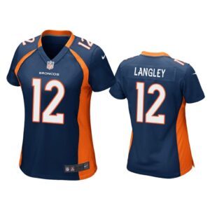 Women Brendan Langley Denver Broncos Navy Game Jersey