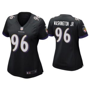 Women Broderick Washington Jr. Baltimore Ravens Black Game Jersey