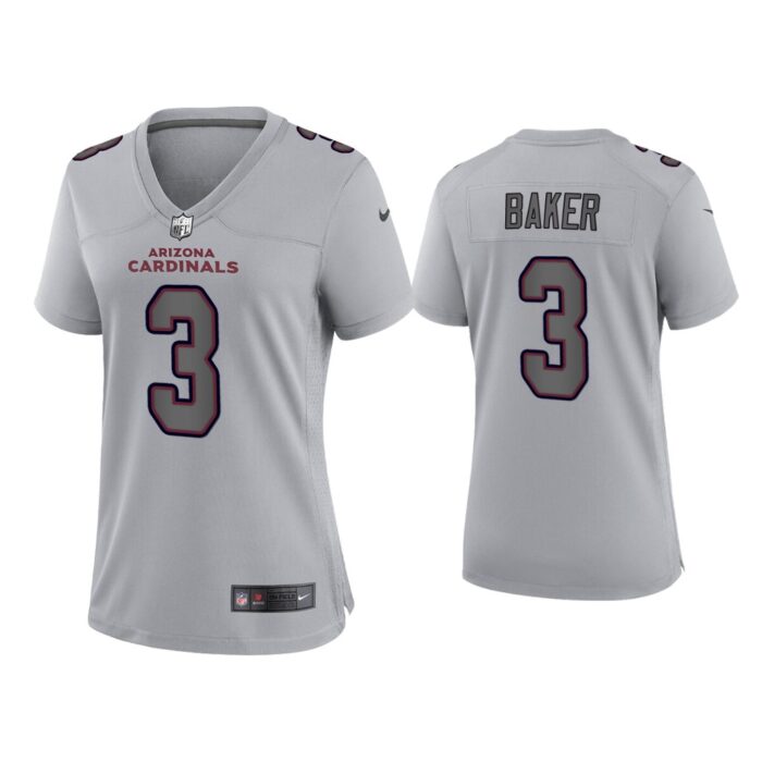 Women Budda Baker Arizona Cardinals Gray Atmosphere Fashion Game Jersey