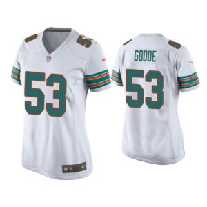 Women Cameron Goode Miami Dolphins White Throwback Game Jersey