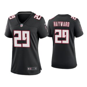 Women Casey Hayward Atlanta Falcons Black Throwback Game Jersey